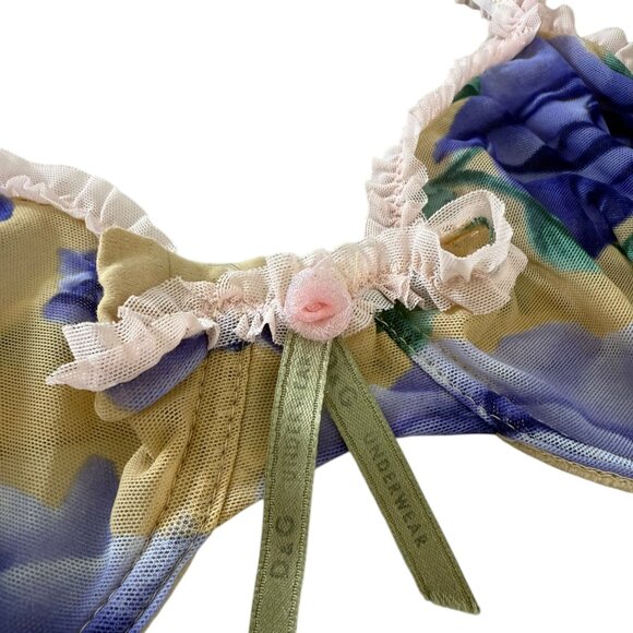 Dolce & Gabbana Floral Purple and Green Bra - Picture 5 of 10